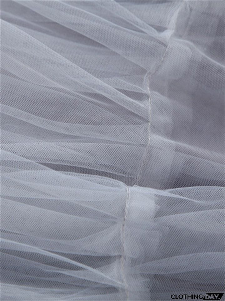 Casual Graceful Multiple Layers Solid Color Free Size Tulle Skirts