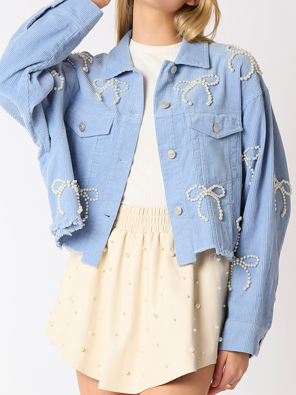 Pearl Butterfly Trim Long Sleeved Jackets