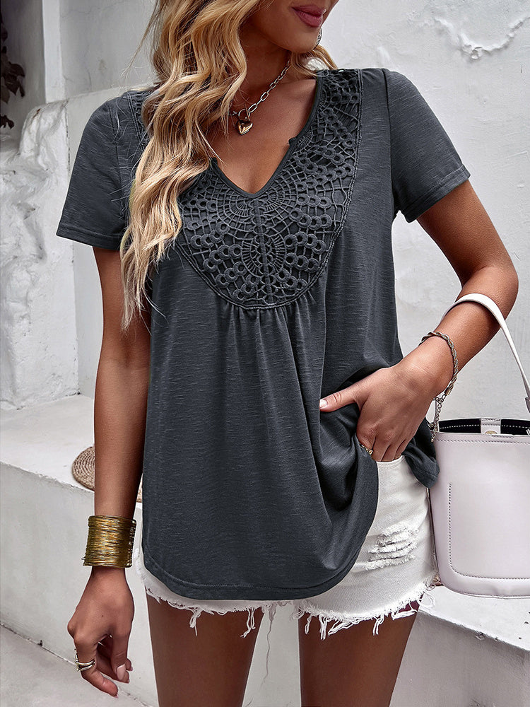 Women Long Sleeve V-neck Graphic Floral Printed Top