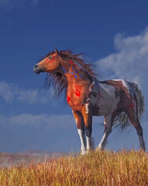 

Horse With War Paints – Paint By Numbers - 40*50CM, 501 Original