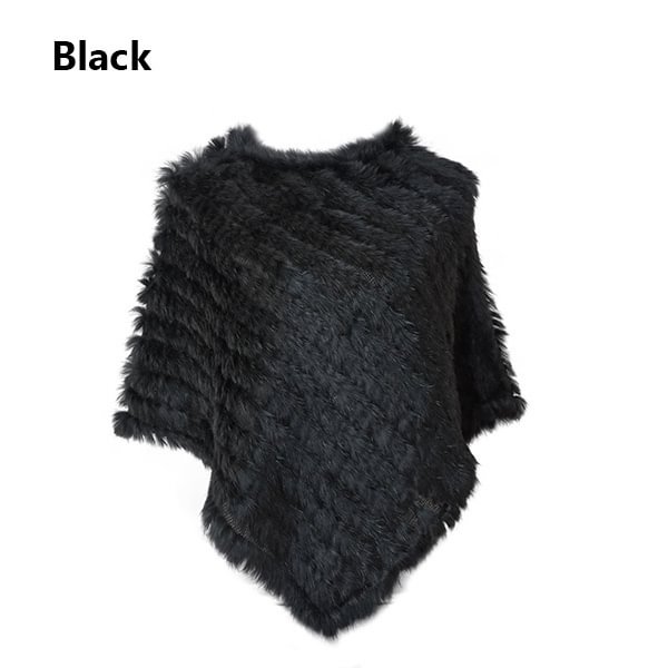 Real Fur Knitted Rabbit Fur Poncho Vest Vest Fashion Wrap Coat Vtg Shawl Lady Natural Fur Wedding Party Wholesale - Shop Trendy Women's Fashion | TeeYours