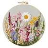 Flowers DIY Stamped Embroidery Kit with Embroidery Hoop Needlepoint Kit 30x30cm for Adults Beginners Craft Lovers Gift tapestrymarket