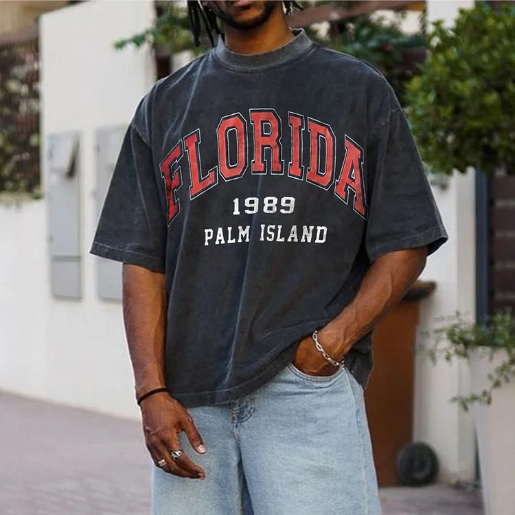 Retro Oversized FLORIDA Men's T-shirt ed0d