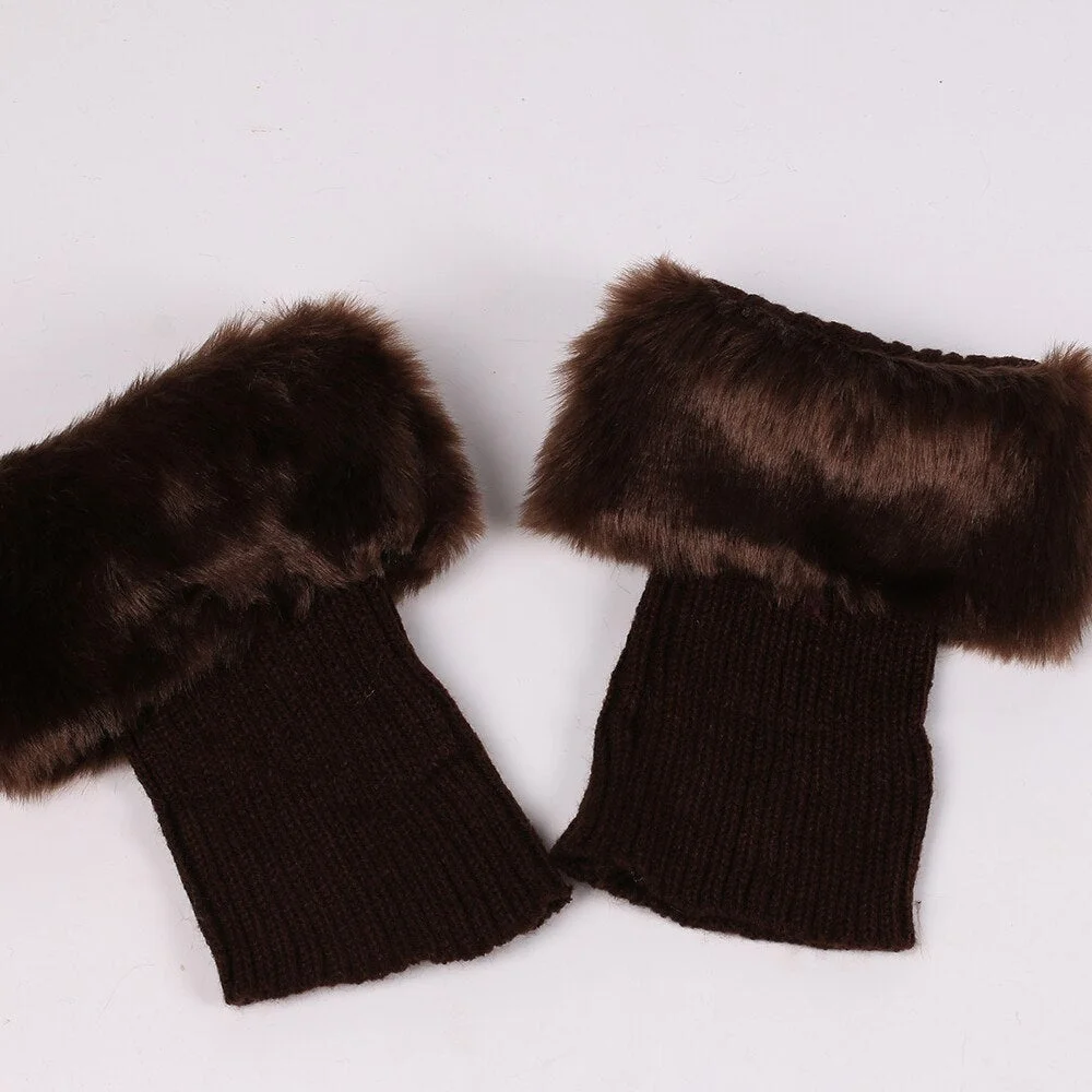 Leg Warmers Women Plush Winter Warm Solid Knitting Womens Legs Warmer European Style All-match Trendy High Elasticity Daily Chic