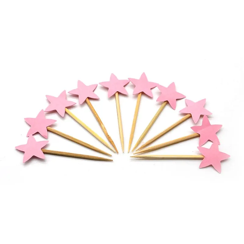 20 Pcs Handmade Lovely Glitter Heart Star Cupcake Toppers Birthday Wedding Party Decoration Cake Decoration Food Picks Supplies