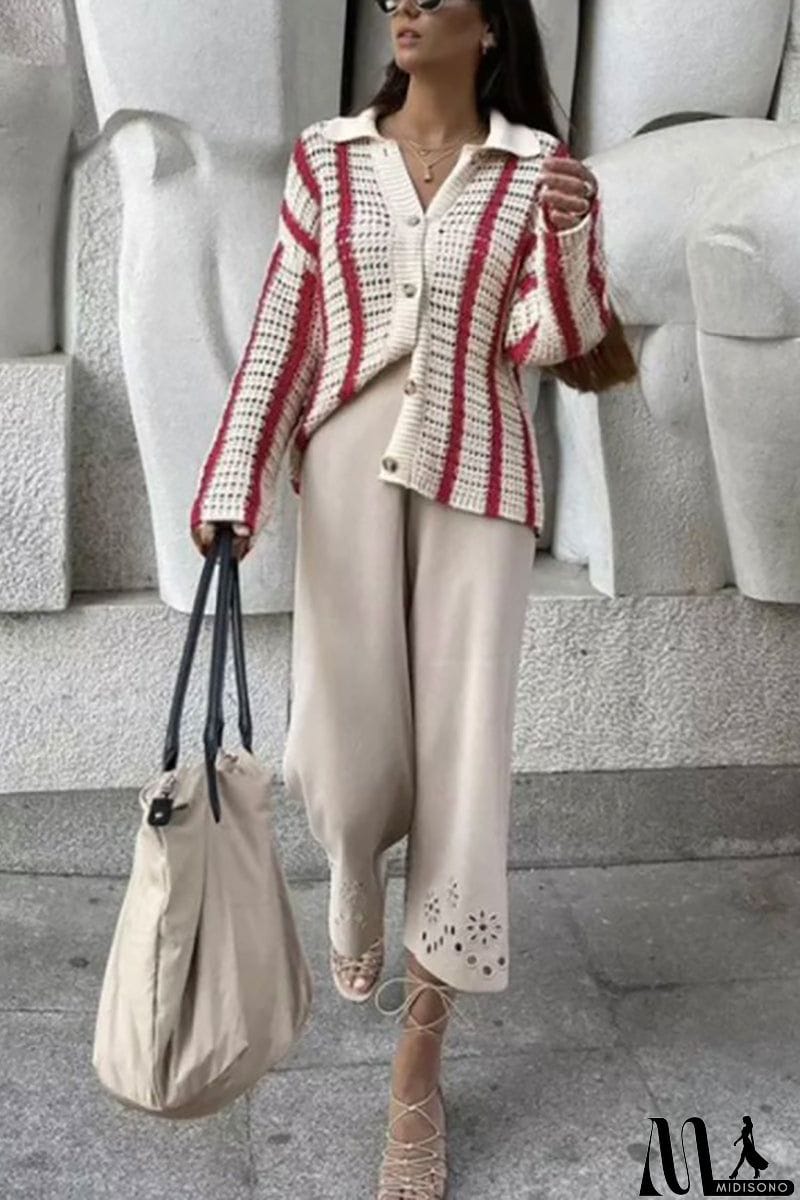 MidiSono - Head In The Clouds Crochet Cardigan Short Set