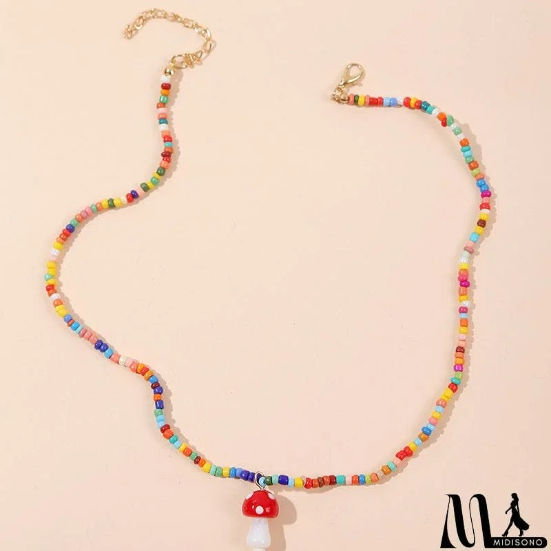 MidiSono - Simple Style Lovely Mushroom Shape Necklace