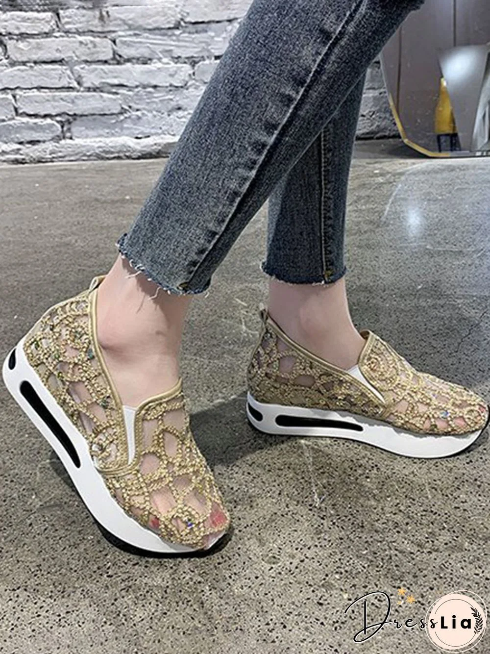 Lightweight Breathable Mesh Platform Sneakers