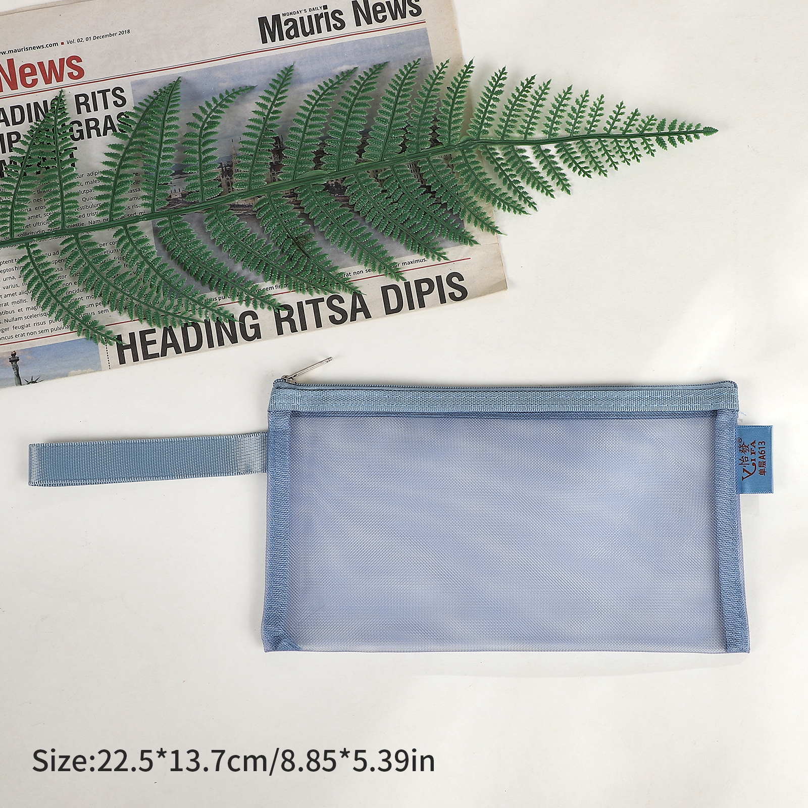 Pencil Case - Morandi Color Translucent Test Paper Storage Bag Mesh Pen Bag 