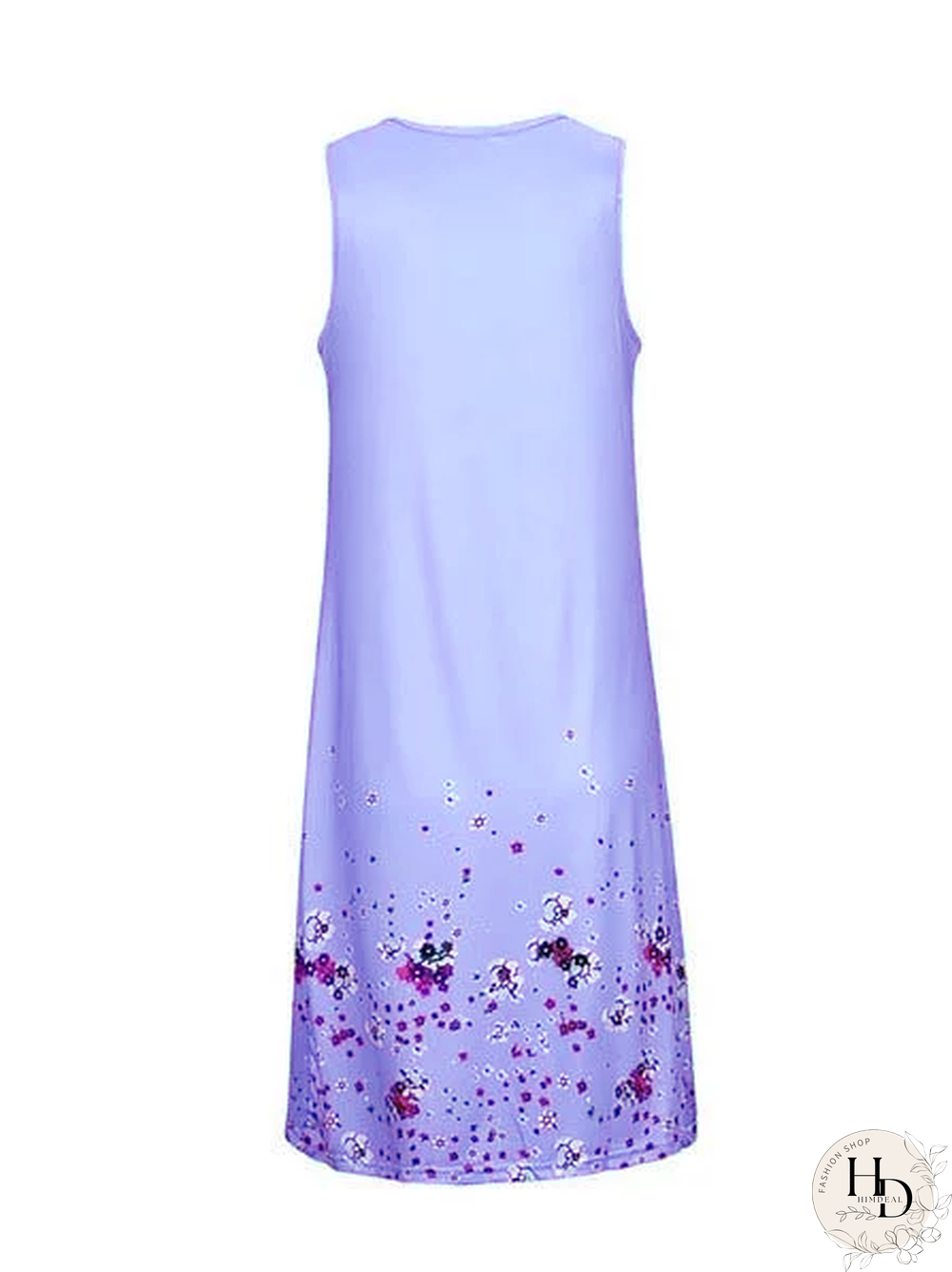 Casual Painted Sleeveless Crew Neck Casual Dresses