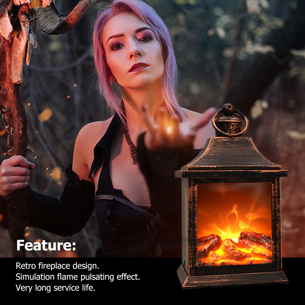 

Halloween Fireplace Retro Props-Curtain String Night Light, 501 Original