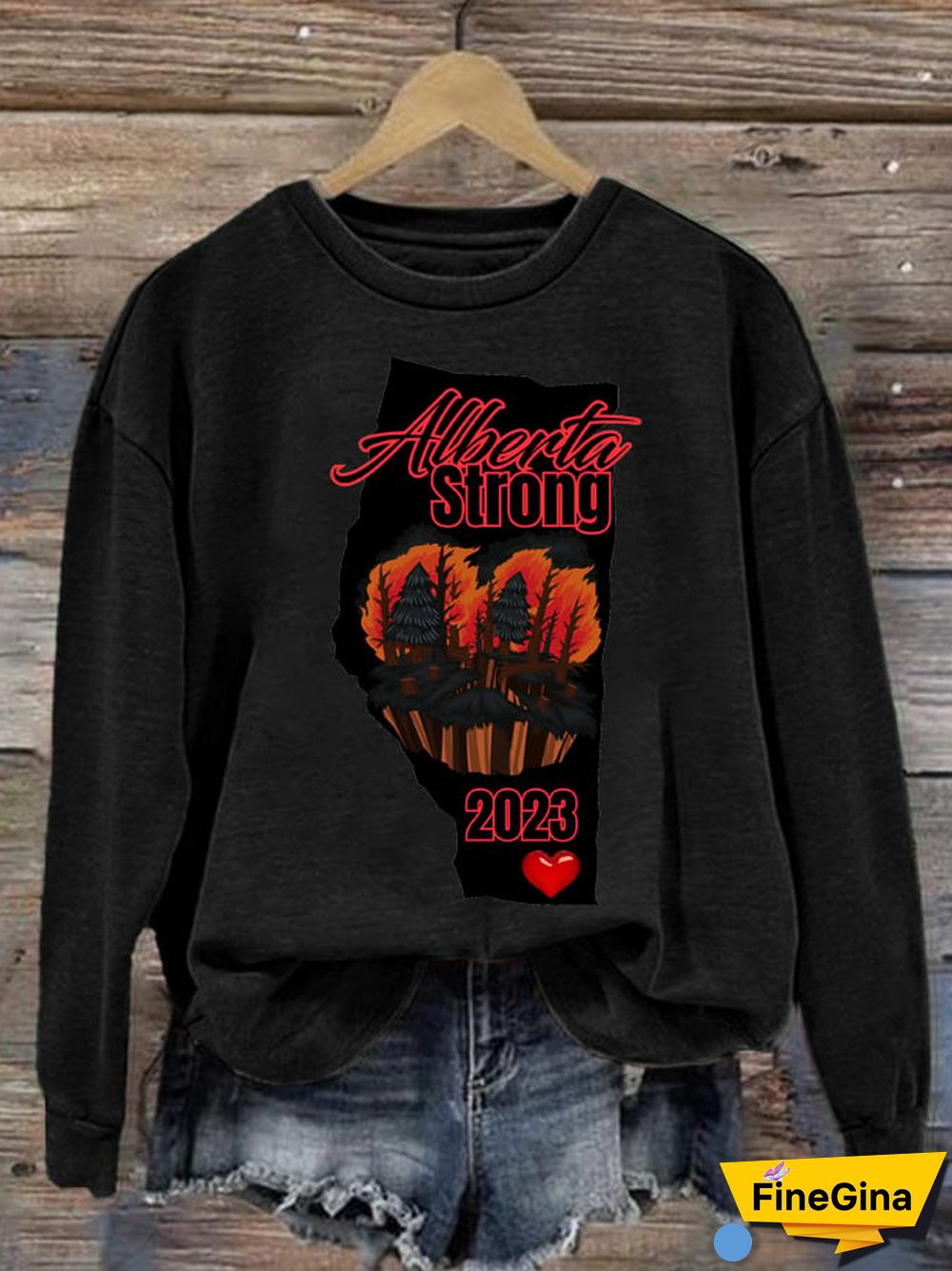 Women's Alberta Strong wildfire Print Sweatshirt
