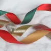 Two-sided Golden Edge Christmas Decor Festive Green Red Golden Ribbon 3.8cm x 9m