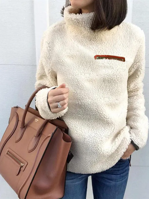 Women Long Sleeve Stand-up Collar Women Sweaters