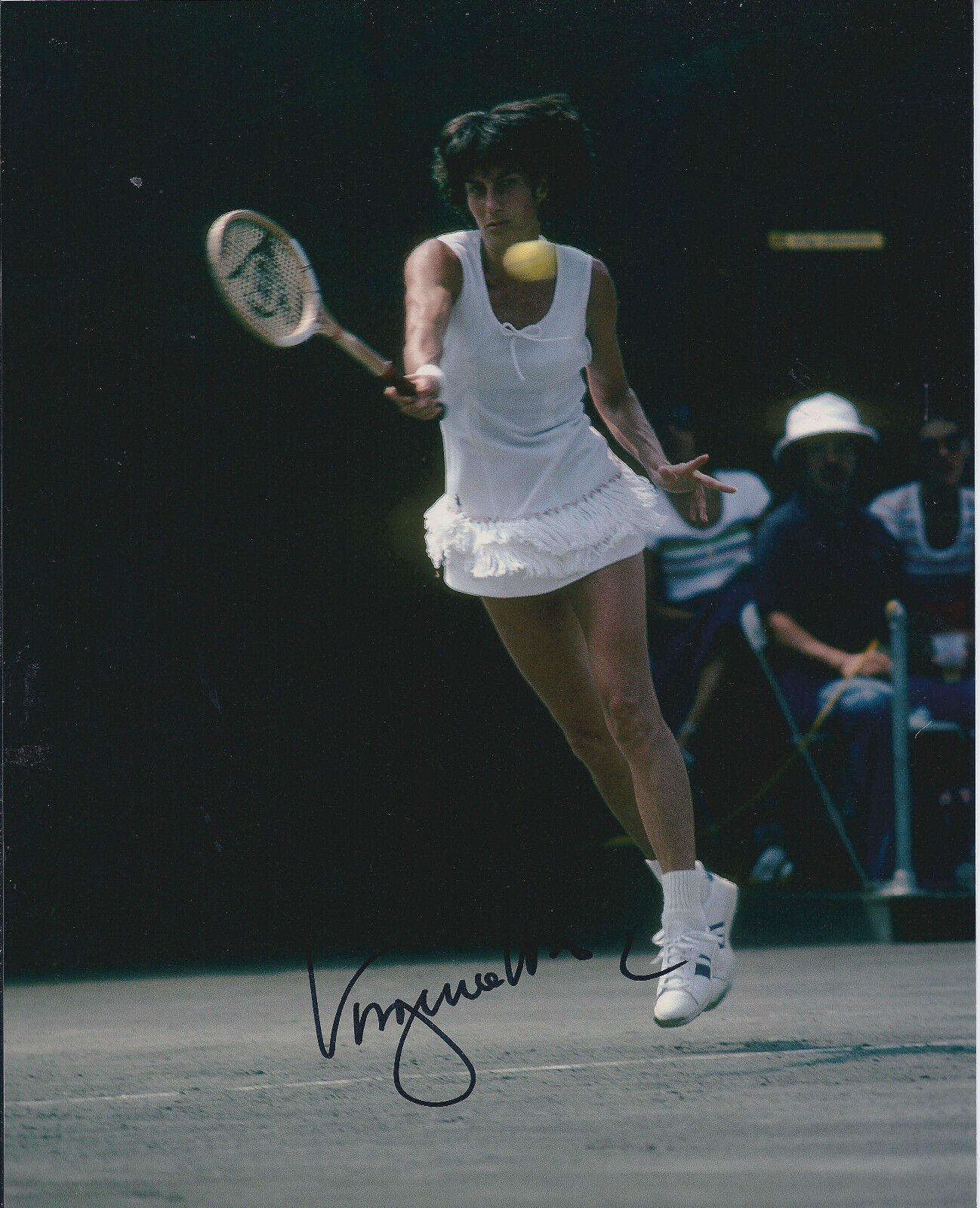 Virginia WADE Signed 12x8 Autograph Photo Poster painting AFTAL COA British Tennis Great Genuine