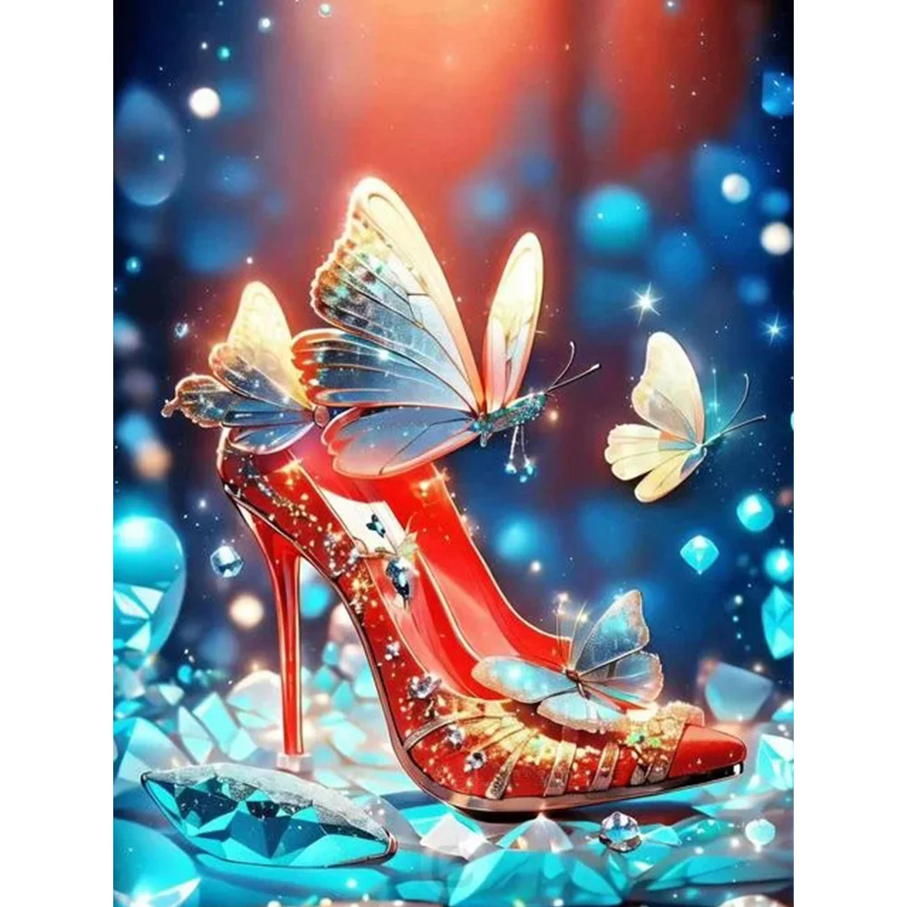 Diamond Painting - Full Round Drill - Butterfly High Heels(Canvas|30*40cm)