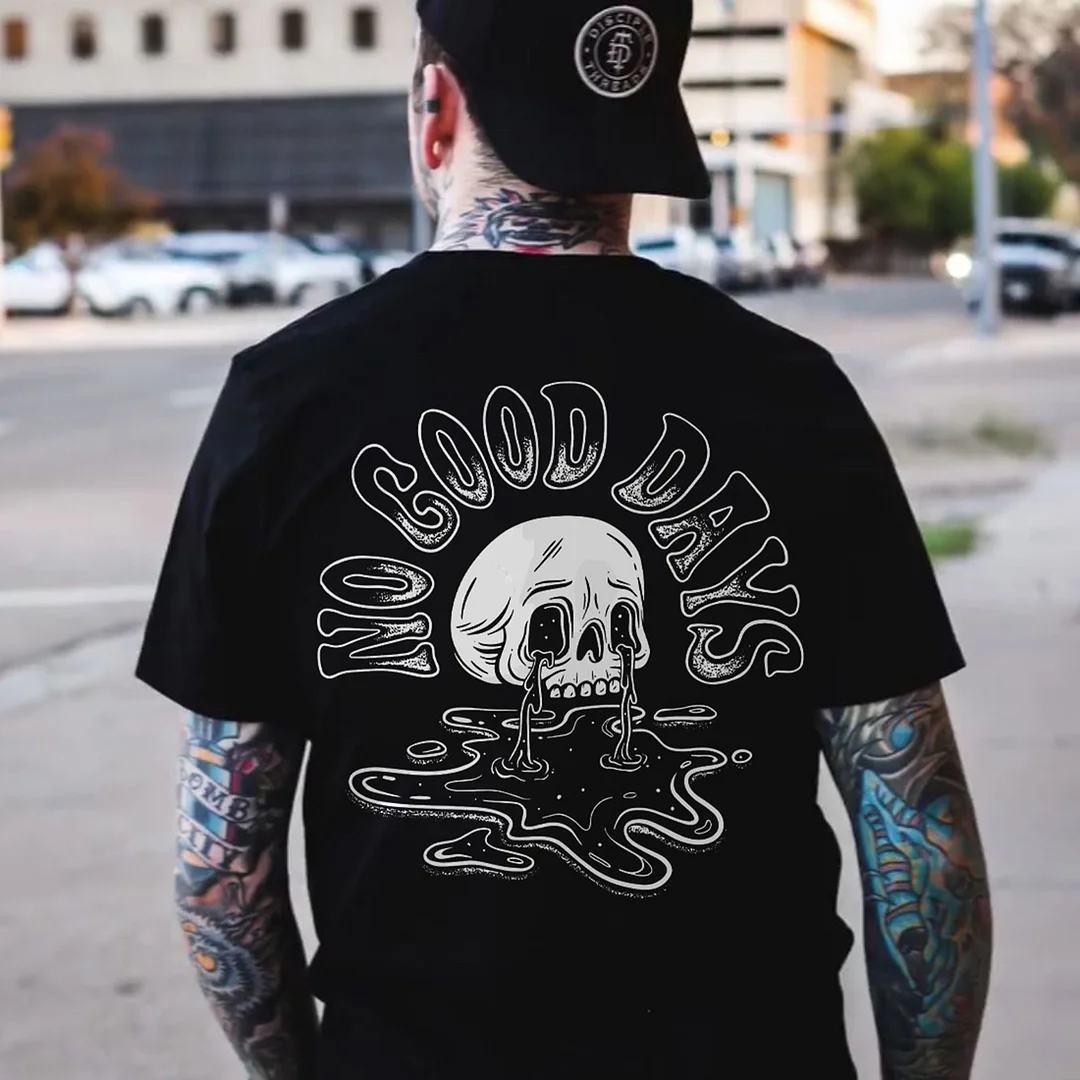 No Good Days Skull Printed Men's T-shirt -  