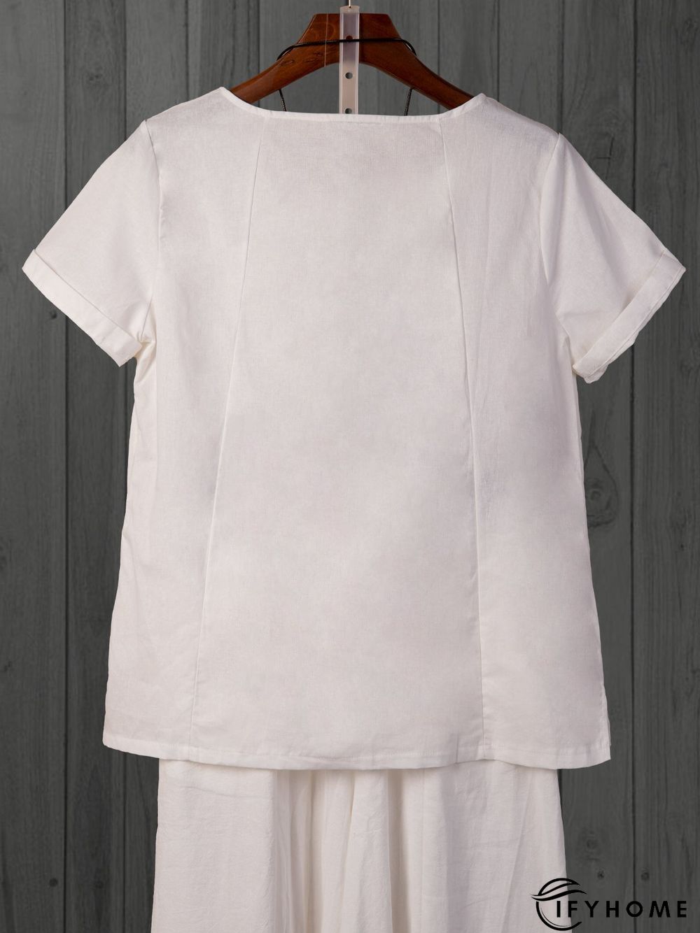 White Floral-Print Short Sleeve T-shirt | IFYHOME