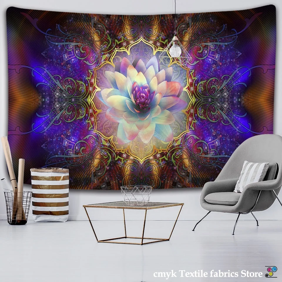 Colorful Wall Hanging Tapestries Indian Mandala Tapestry Hippie Chakra Tapestry Boho Decor Wall Cloth Yoga Mats Bohemian Fabric