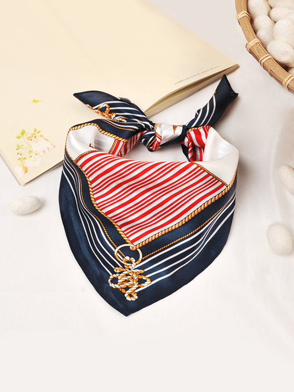Carré en soie motif marine pour enfant-Soieplus