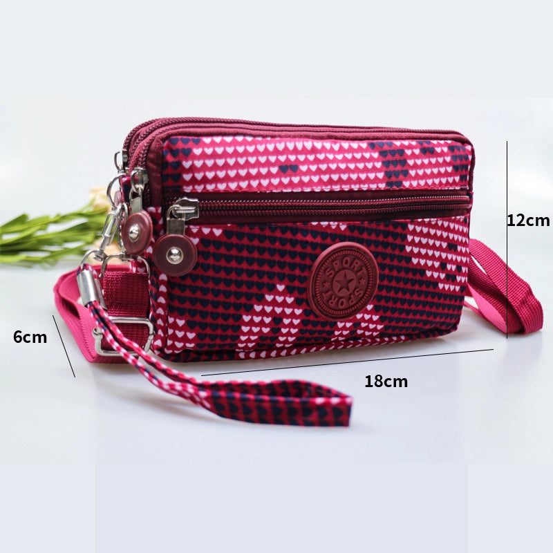 Women's Oxford Cloth Letter Elegant Square Zipper Clutch Bag