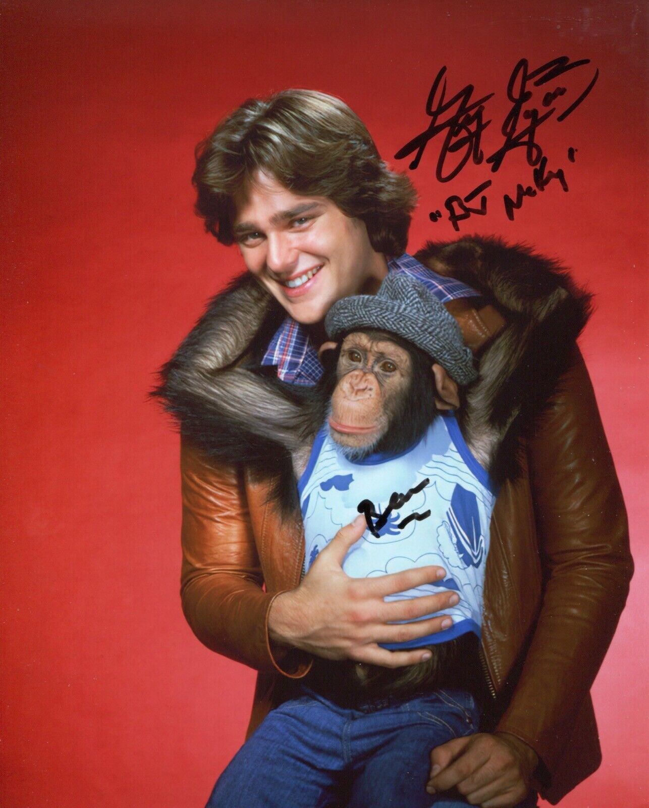 Actor Greg Evigan signed BJ and the Bear comedy 8x10 Photo Poster painting IMAGE D