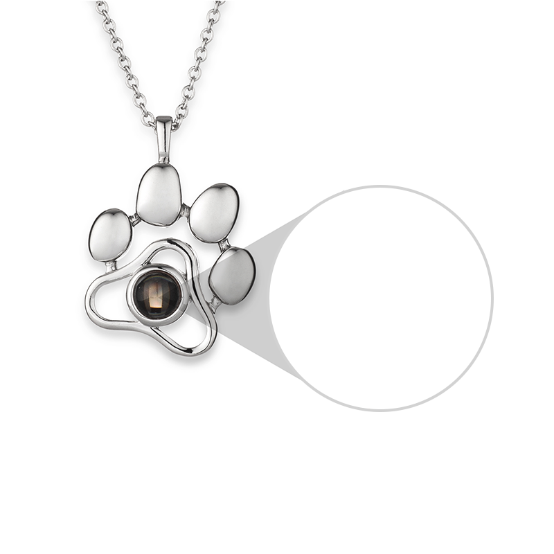 Personalized Dog Paw Projection Necklace