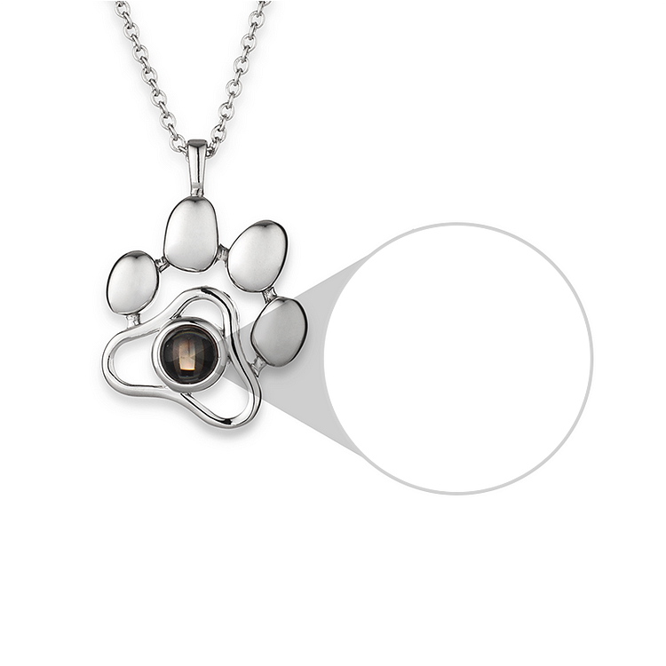 Personalized Dog Paw Projection Necklace