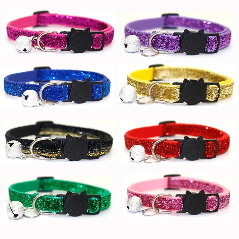 Hot Sale At Pet Collar Cat Collar With Bell Cat Buckle Collar Gold Leaf Velvet Safety Plug Dog Collar