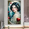 Diamond Painting -DIY Round Partial AB Drill Black Hair Girl(45x80cm)