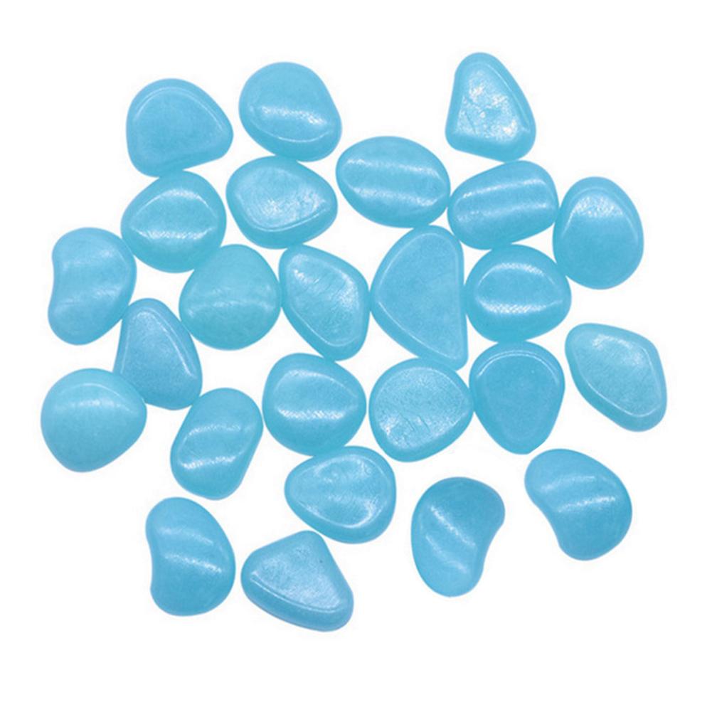 

100pcs Luminous Pebbles Rocks Mix Color Stone Fish Tank Decoration (Blue), 501 Original