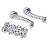 2pcs Aluminum Alloy Car Window Handle Winder Riser Replacement(Silver)