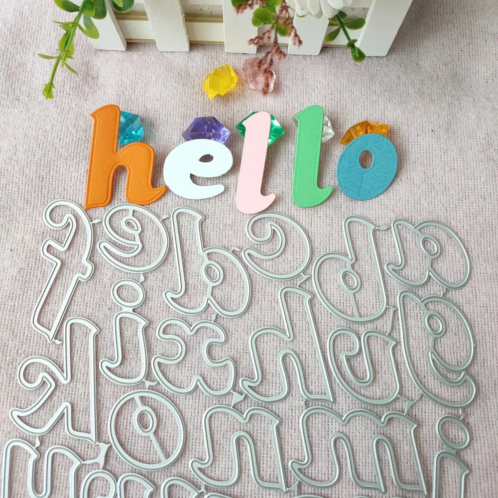 New Lowercase Alphabet Set Die Cut Letter Metal Cutting Dies Stencil Scrapbooking Embossing New Christmas Craft Stamps And Dies
