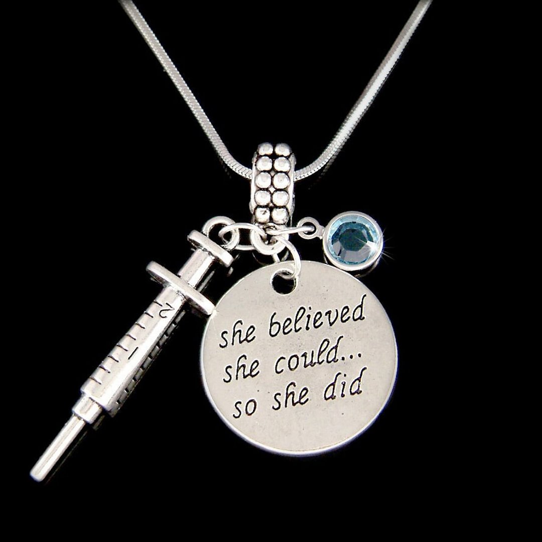 Vangogifts Syringe, Needle Shape Necklace for Nurses and Doctors | Nurses Day Gifts | Gifts for Doctors and Nurses Friends