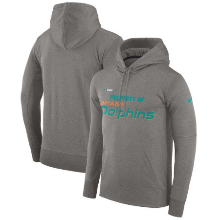 Men's Miami Dolphins  Heather Gray Sideline Property Of Performance Pullover Hoodie