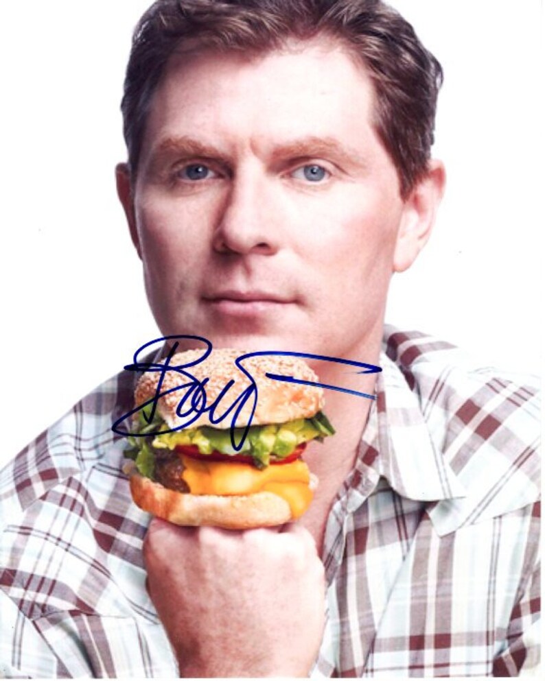 Bobby Flay signed autographed 8x10 Cheeseburger Photo Poster painting