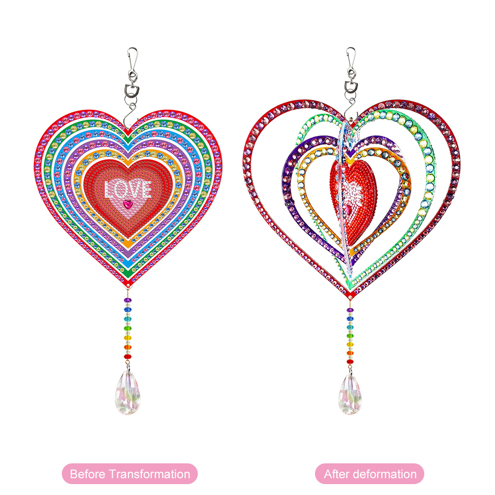 

Love Double Sided Rotatable Wind Chime - 5D DIY Craft Pendant, 501 Original