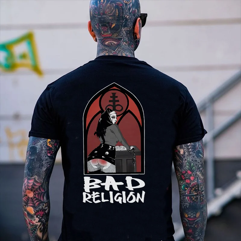 BAD RELIGION Sexy Lady Graphic Black Print T-shirt