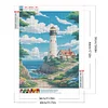 40x50cm Leuchtturm 5d DIY Vollbohrer Runde Diamantmalerei Kit Haus Wanddekoration