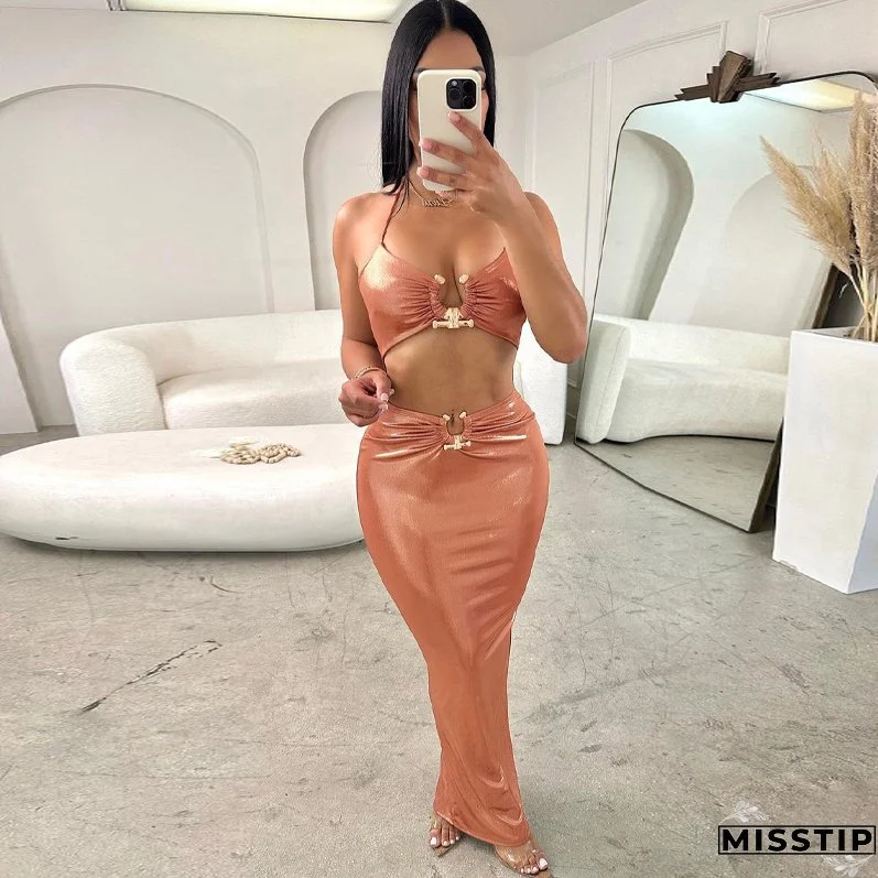 Women Summer Sexy Cutout Strap Dress