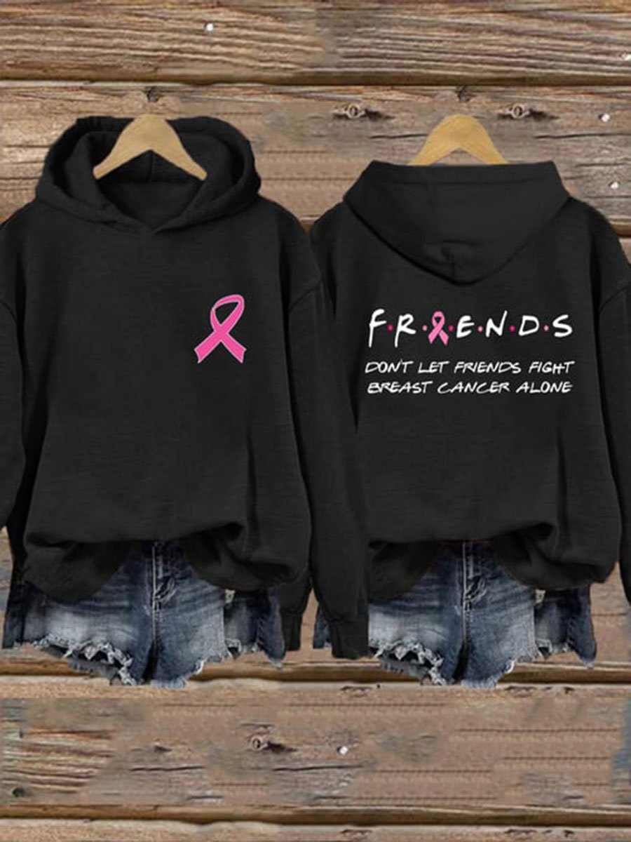 Women's Breast Cancer Awareness Print Casual Sweatshirt
