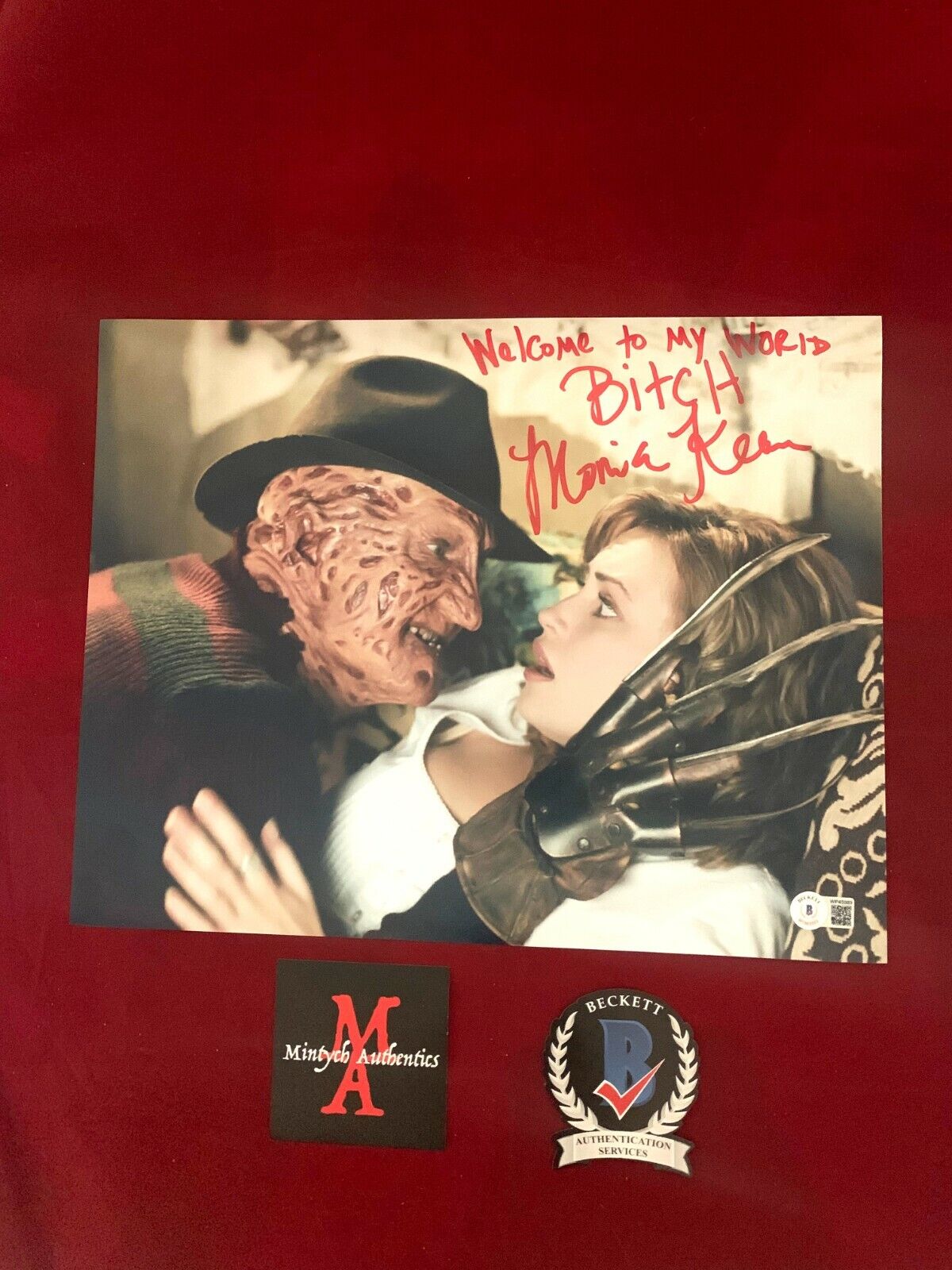 MONICA KEENA AUTOGRAPHED SIGNED 11x14 Photo Poster painting! FREDDY VS JASON! BECKETT COA HORROR