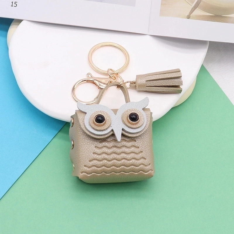 Minimalist Streetwear Owl Pu Leather Unisex Bag Pendant Keychain
