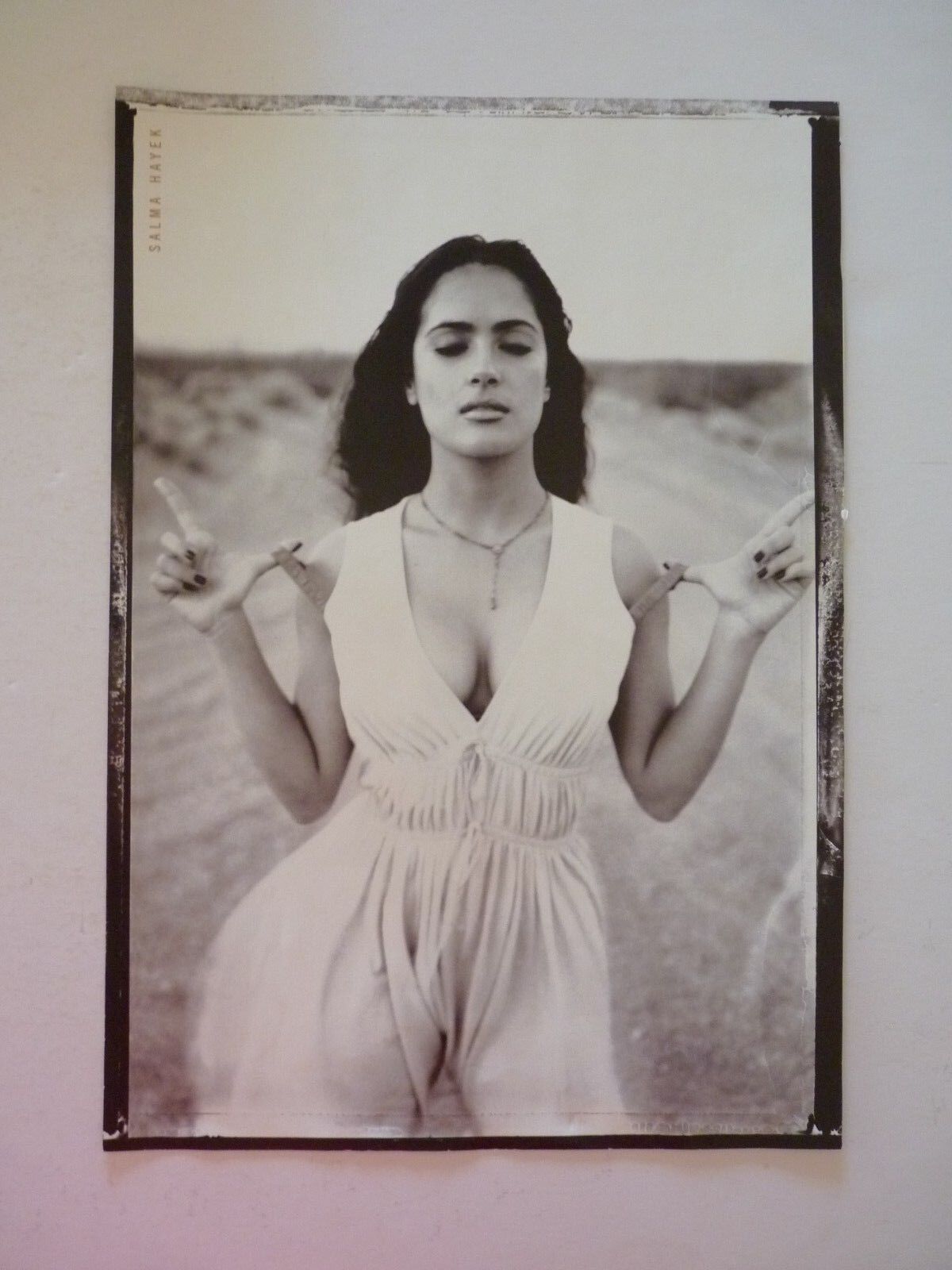 Salma Hayek KD Lang Double Sided Coffee Table Book Photo Poster painting Page 9x13