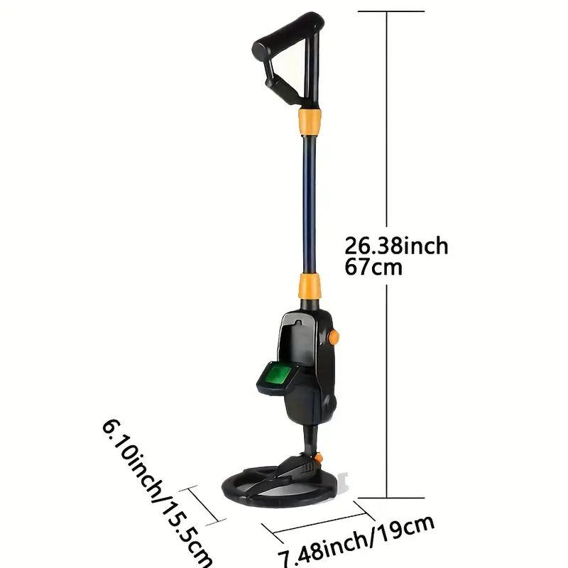 lightweight portable metal detector for beginners md 1008a model easy assembly battery powered batteries not included durable plastic construction with orange ideal for outdoor hobby exploration Product details 8