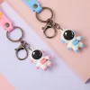 10PCS Soft Pink Blue Space Travel Astronaut Creative Cartoon Keychain Kids Couples School Bag Pendant Gift 