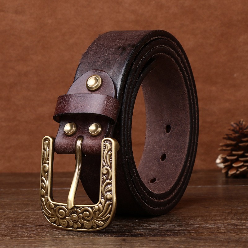 5.5mm Thickened Vintage Cowhide Outdoor Tactical Belt For Men DANRRIO.COM DANRRIO