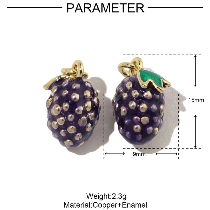 3 PCS/Package 13*16mm 15*9mm 8 * 17mm Copper Cherry Fruit Banana Pendant Jewelry Accessories