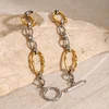 New Stylish Dual Silver Golden Waterproof Bracelet