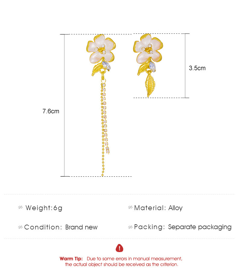 Flower Shell Zirconia Earrings